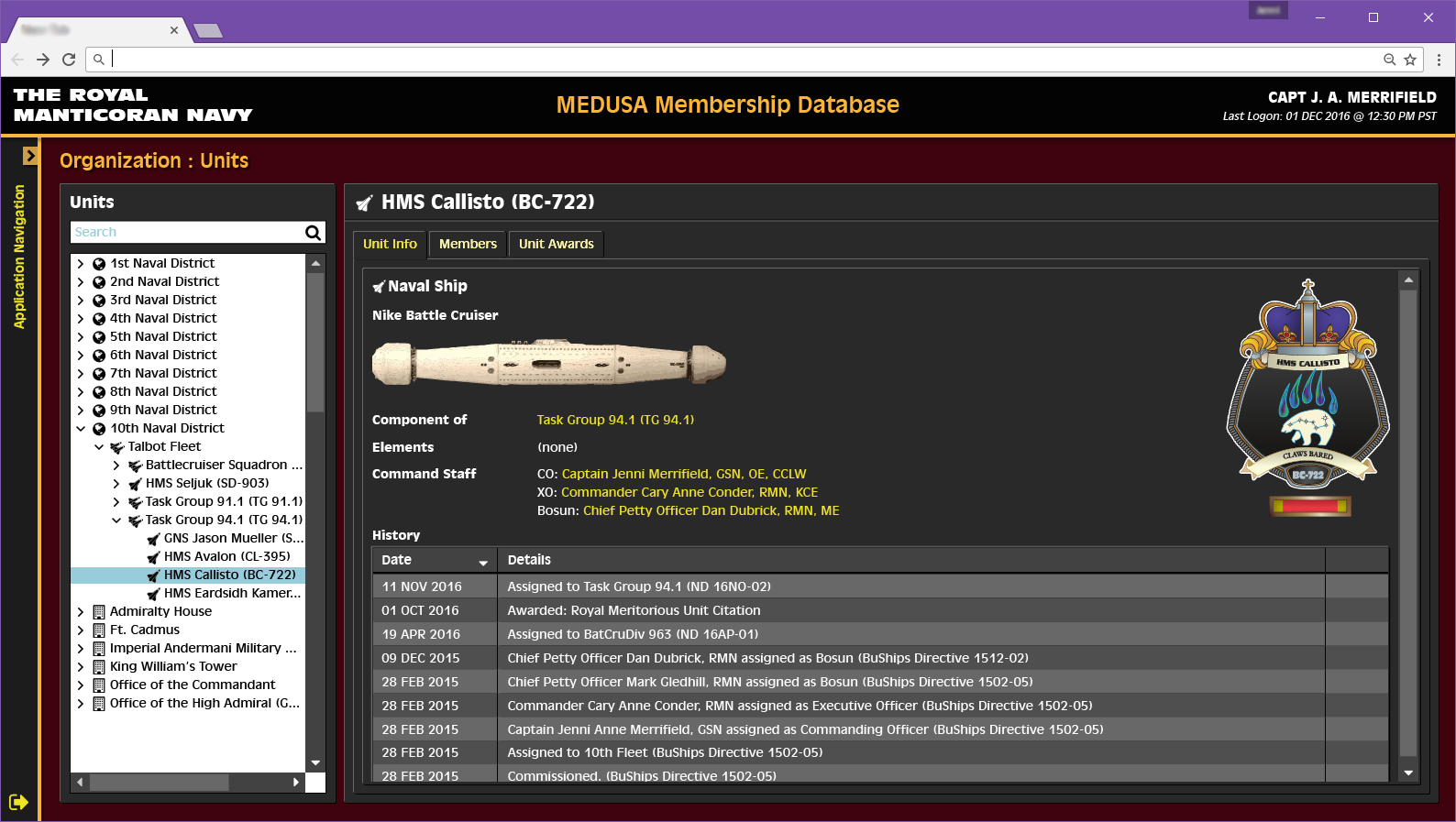 Thumbnail for "Organization Units (Chapters) Info Tab Concept for Medusa Web Application"